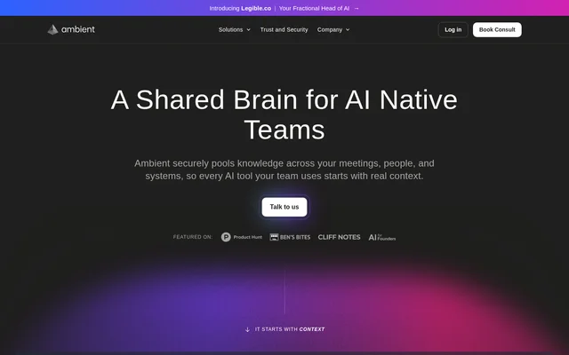 Ambient website screenshot