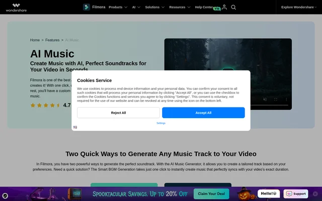 Filmora website screenshot