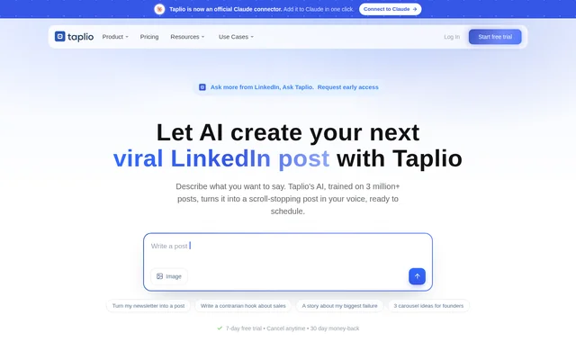 Taplio website screenshot
