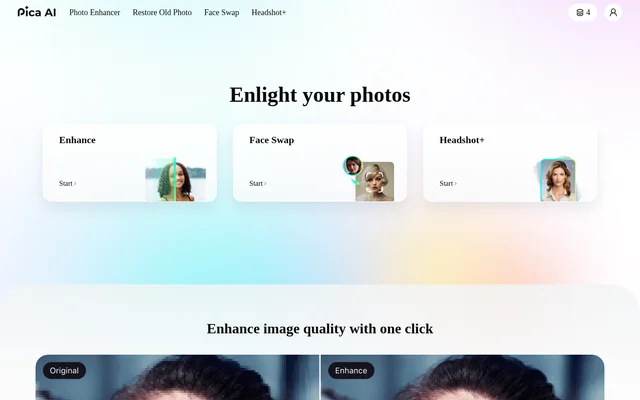 Pica AI website screenshot
