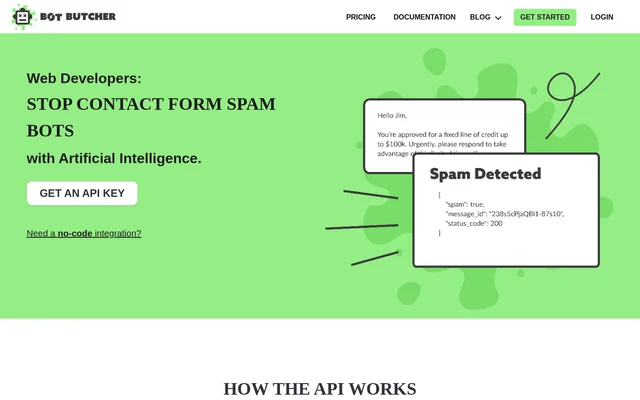 Bot Butcher website screenshot